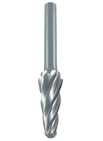 Josco JB2201 - Carbide Burr - Aluminium Cut Ball Nosed Cone - 12 x 30mm - 1/4" Shank